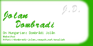 jolan dombradi business card