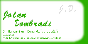 jolan dombradi business card